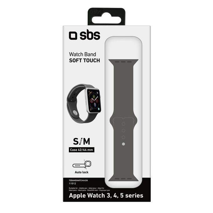 SBS - 44 mm-es Apple Watch karkötő, S / M méret, fekete