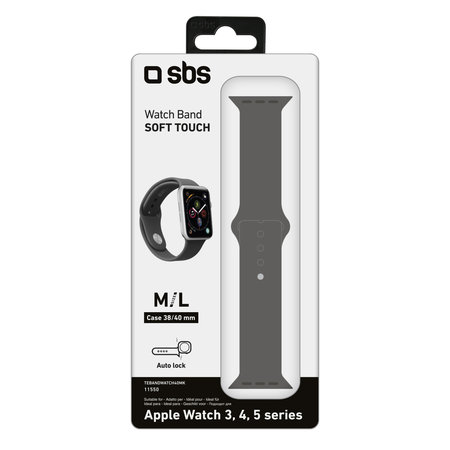 SBS - karkötő 40 mm-es Apple Watchhoz, M / L méret, fekete
