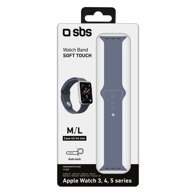 SBS - 44 mm-es Apple Watch karperec, M / L méret, kék