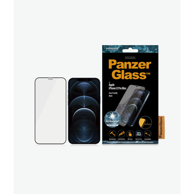 PanzerGlass - Edzett Üveg Case Friendly AB - iPhone 12 Pro Max, fekete