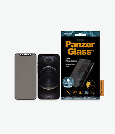 PanzerGlass - Edzett Üveg Privacy Case Friendly AB - iPhone 12 és 12 Pro, fekete