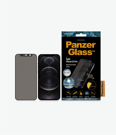 PanzerGlass - Edzett Üveg Privacy Case Friendly CamSlider AB - iPhone 12 és 12 Pro, fekete