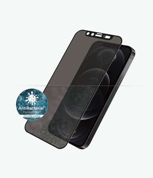 PanzerGlass - Edzett Üveg Privacy Case Friendly CamSlider AB - iPhone 12 és 12 Pro, fekete