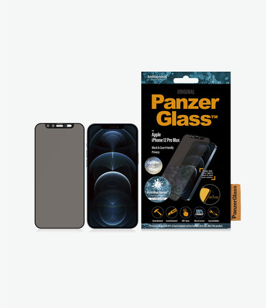 PanzerGlass - Edzett Üveg Privacy Case Friendly CamSlider AB - iPhone 12 Pro Max, fekete