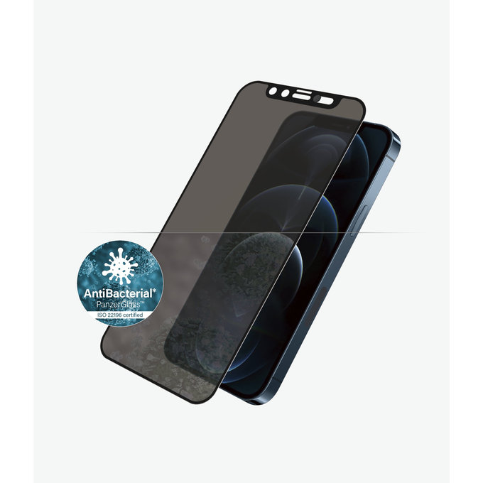 PanzerGlass - Edzett Üveg Privacy Case Friendly CamSlider AB - iPhone 12 Pro Max, fekete