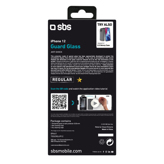 SBS - Edzett Üveg - iPhone 12 mini, transparent
