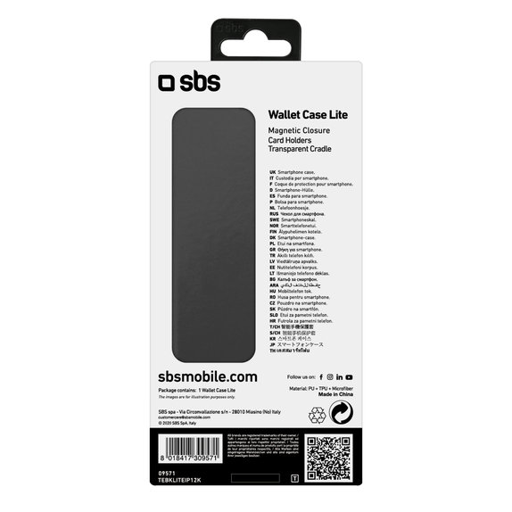 SBS - Tok Book Wallet Lite - iPhone 12 mini, fekete