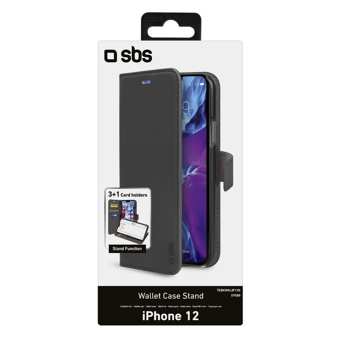 SBS - Book Wallet tok iPhone 12 mini készülékhez, fekete