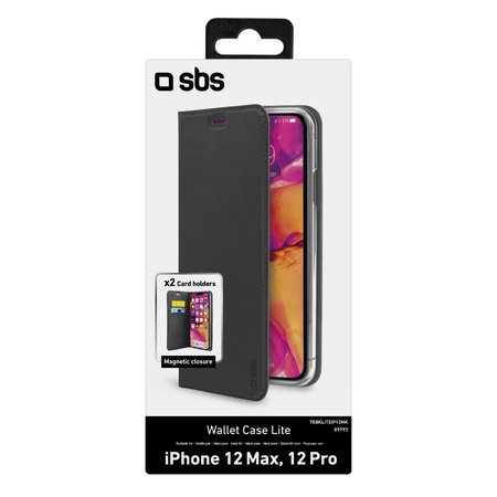 SBS - Tok Book Wallet Lite - iPhone 12 és 12 Pro, fekete