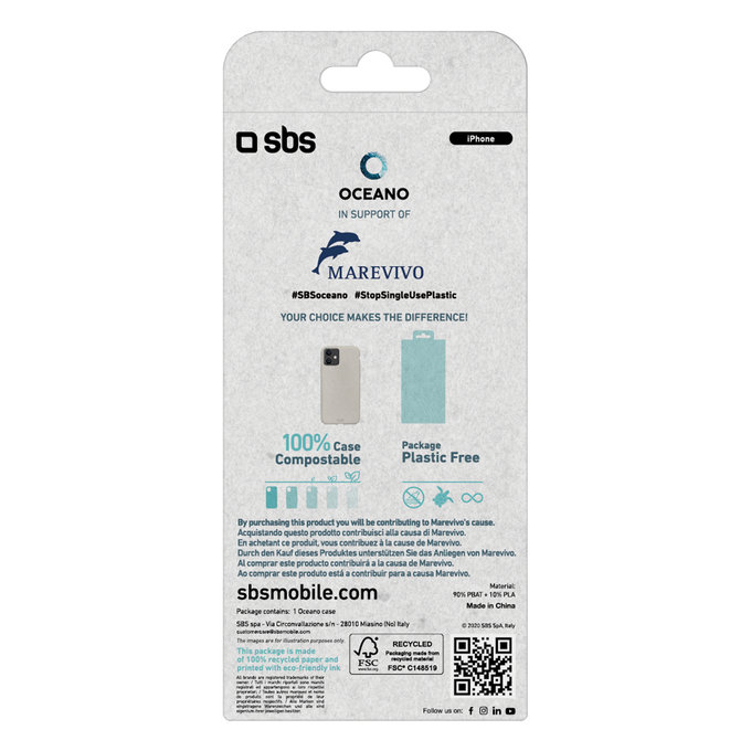 SBS - Ügy Oceano - iPhone 12 mini, 100% komposztálható, fehér