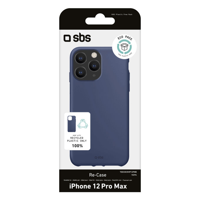 SBS - TPU tok iPhone 12 Pro Max készülékhez, újrahasznosított, Eco csomagolás, kék