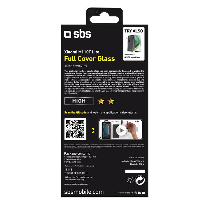 SBS - Edzett Üveg Full Cover - Xiaomi Mi 10T Lite 5G, fekete