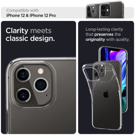 Spigen - Tok Liquid Crystal - iPhone 12 és 12 Pro, Crystal Clear