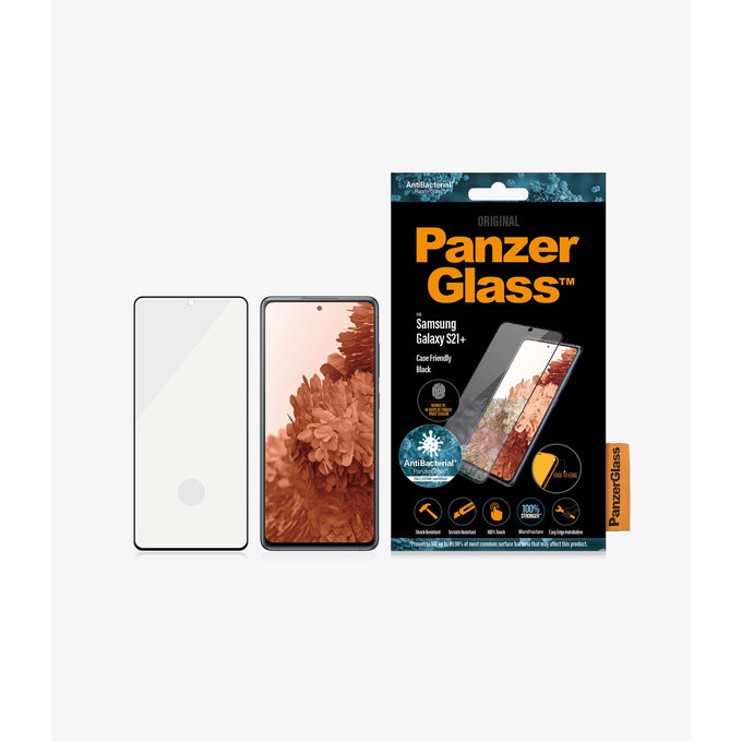 PanzerGlass - Edzett Üveg Case Friendly AB - Samsung Galaxy S21+, Fingerprint komp., fekete
