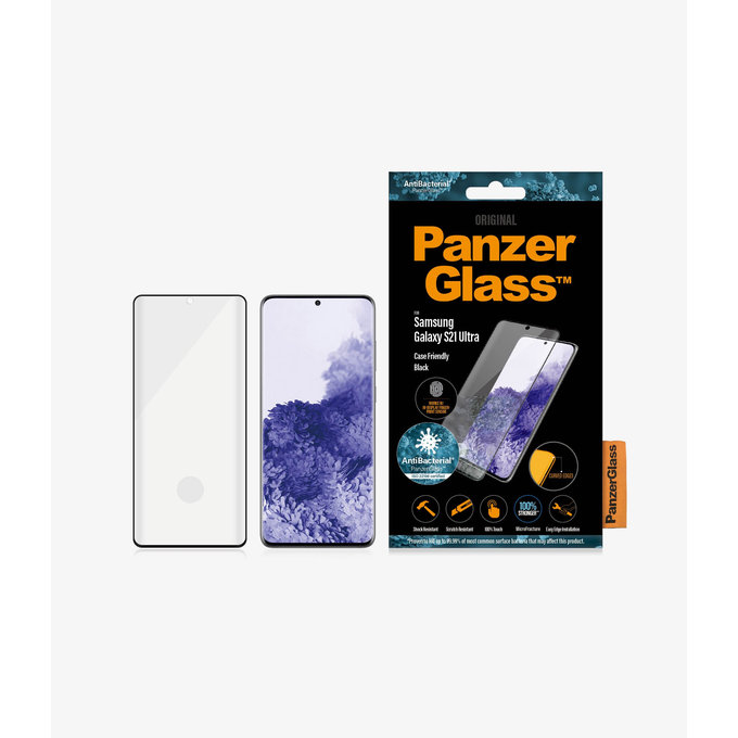 PanzerGlass - Edzett Üveg Case Friendly AB - Samsung Galaxy S21 Ultra, Fingerprint komp., fekete