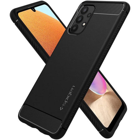 Spigen - Rugged Armor tok Samsung Galaxy A32 5G készülékhez, fekete