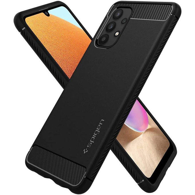 Spigen - Rugged Armor tok Samsung Galaxy A32 5G készülékhez, fekete