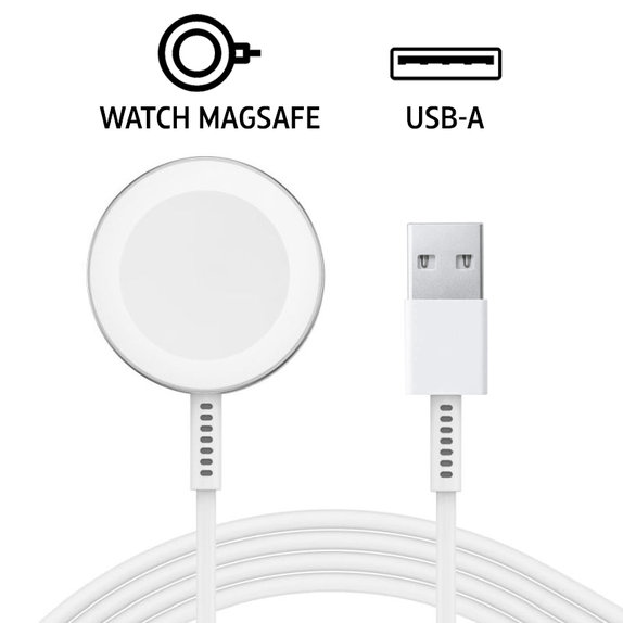 Mágneses Apple Watch töltőkábel, USB-A, 1 m, Stainless Steel, bulk
