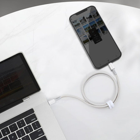 Baseus - Lightning / USB-C Kábel (1m), fehér