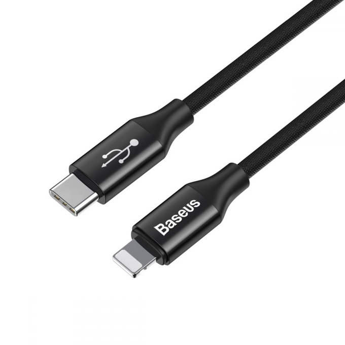 Baseus - Lightning / USB-C Kábel (1m), fekete