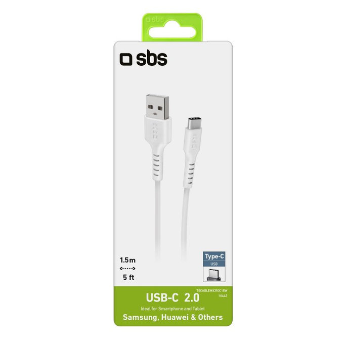 SBS - USB-C / USB Kábel (1.5m), fehér
