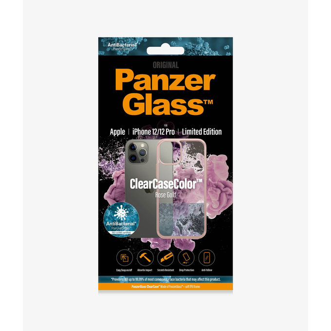 PanzerGlass - ClearCase AB tok iPhone 12/12 Pro készülékhez, rózsaszínű