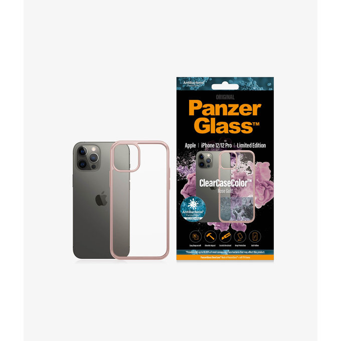 PanzerGlass - ClearCase AB tok iPhone 12/12 Pro készülékhez, rózsaszínű