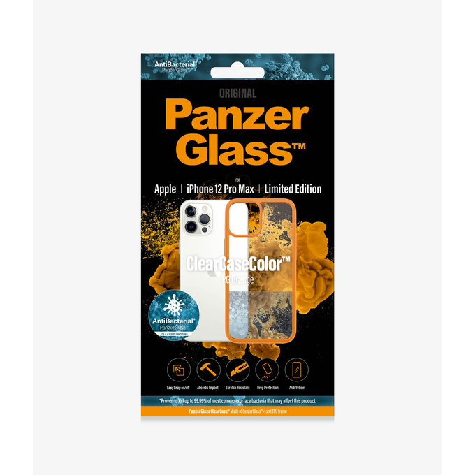 PanzerGlass - Tok ClearCase AB - iPhone 12 Pro Max, orange
