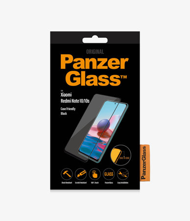 PanzerGlass - Edzett Üveg Case Friendly - Xiaomi Redmi Note 10, 10S, fekete