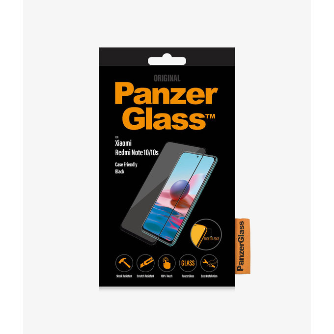 PanzerGlass - Edzett Üveg Case Friendly - Xiaomi Redmi Note 10, 10S, fekete