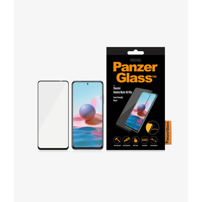 PanzerGlass - Edzett Üveg Case Friendly - Xiaomi Redmi Note 10, 10S, fekete