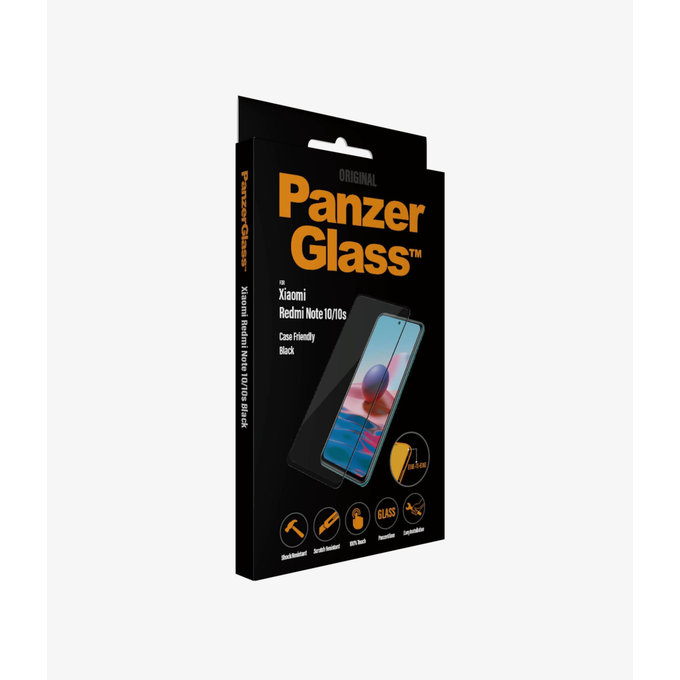 PanzerGlass - Edzett Üveg Case Friendly - Xiaomi Redmi Note 10, 10S, fekete