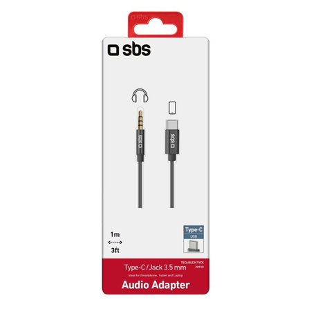 SBS - Adapter USB-C / 3.5mm Jack, fekete