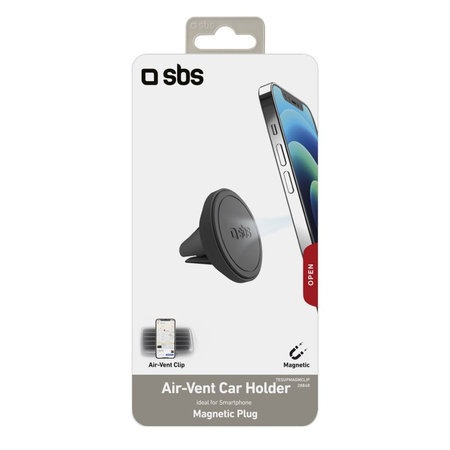 SBS - Autószellőzőtartó, mágneses, kerek, fekete