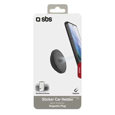 SBS - Autós tartó, mágneses, kerek, fekete