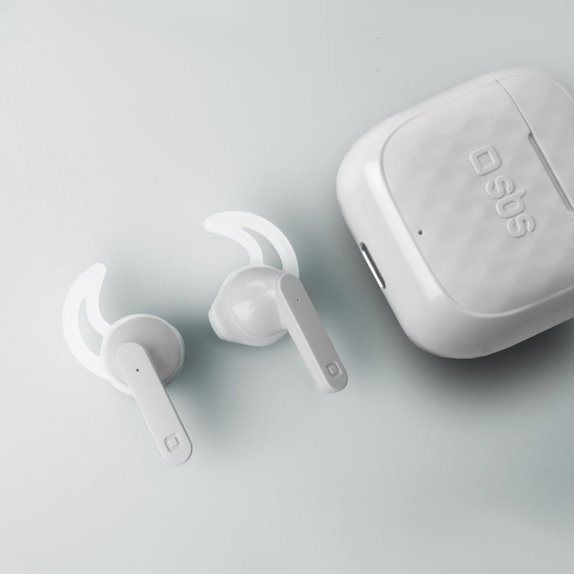 SBS - TWS Air Free vezeték nélküli fejhallgató töltőtáskával 250 mAh, fehér