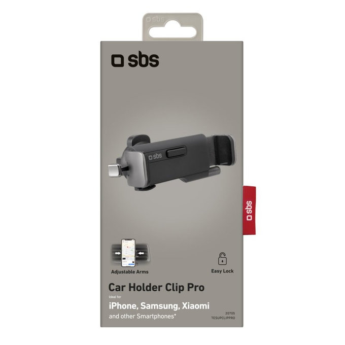 SBS - Car Mount Clip Pro, univerzális szellőzőnyílás tartó, fekete