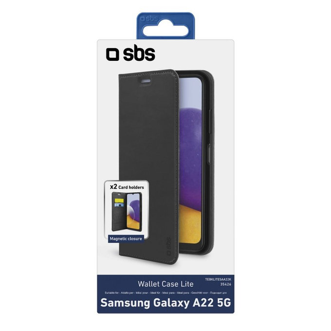 SBS - Tok Book Wallet Lite - Samsung Galaxy A22 5G, fekete