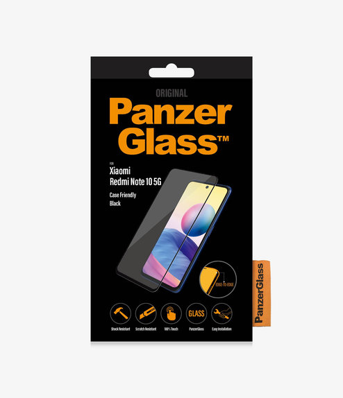 PanzerGlass - Edzett Üveg Case Friendly - Xiaomi Redmi Note 10 5G, fekete