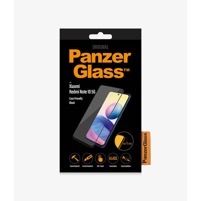 PanzerGlass - Edzett Üveg Case Friendly - Xiaomi Redmi Note 10 5G, fekete