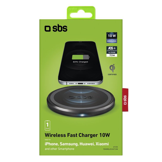 SBS - Vezeték Nélküli Töltő ét QI, fekete