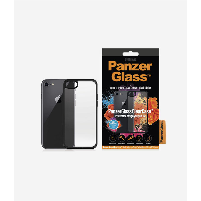PanzerGlass - Tok ClearCase - iPhone 7, 8, SE 2020 és SE 2022, black