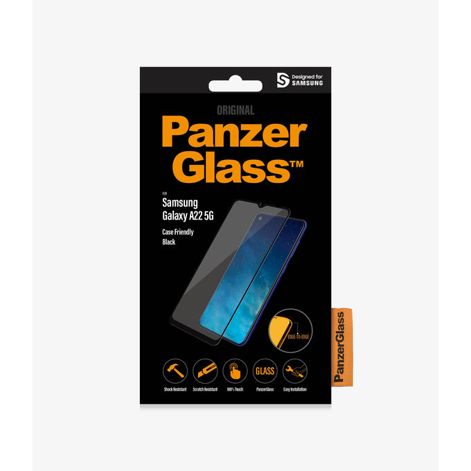 PanzerGlass - Edzett Üveg Case Friendly - Samsung Galaxy A22 5G, fekete