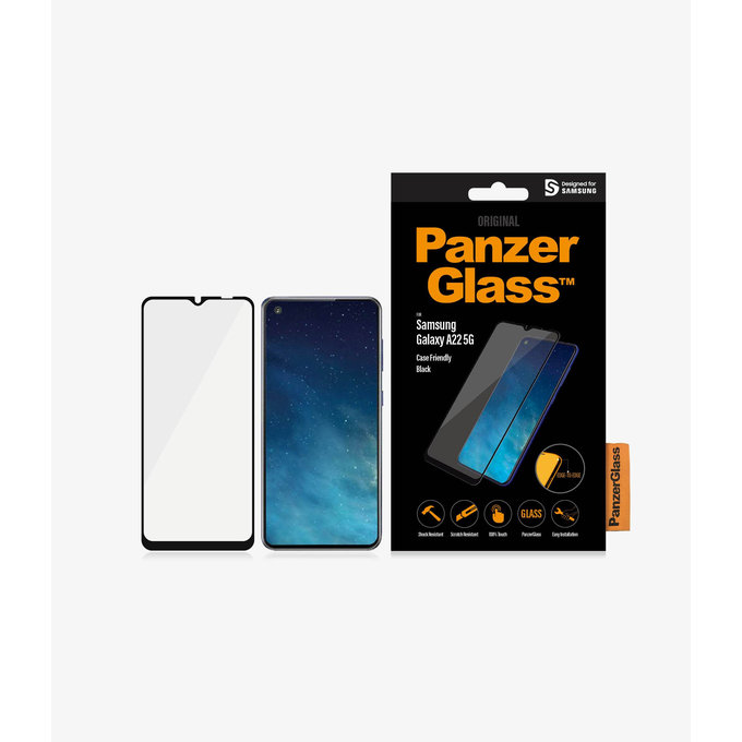 PanzerGlass - Edzett Üveg Case Friendly - Samsung Galaxy A22 5G, fekete