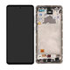 Samsung Galaxy A72 A725F, A726B - LCD Kijelző + Érintőüveg + Keret (Awesome White) - GH82-25460D, GH82-25463D, GH82-25624D, GH82-25849D Genuine Service Pack