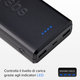 SBS - PowerBank 20 000 mAh, 2x USB, Micro-USB, fekete