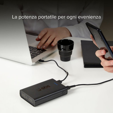 SBS - PowerBank 20 000 mAh, 2x USB, Micro-USB, fekete