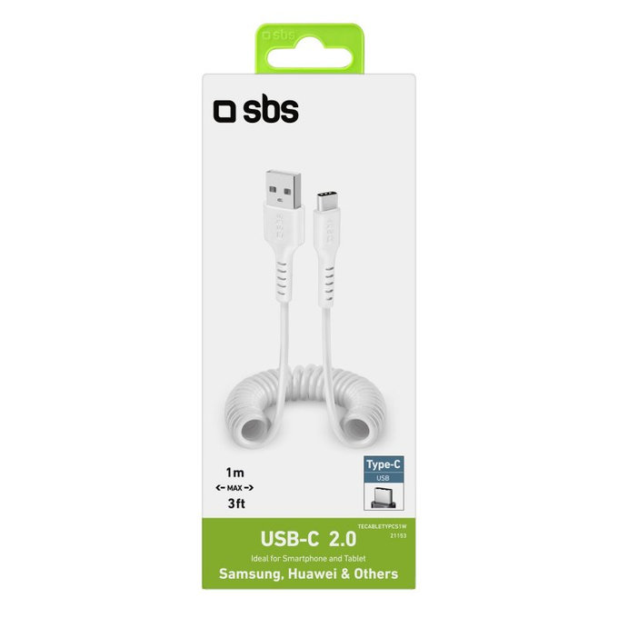 SBS - USB-C / USB Kábel (1m), fehér