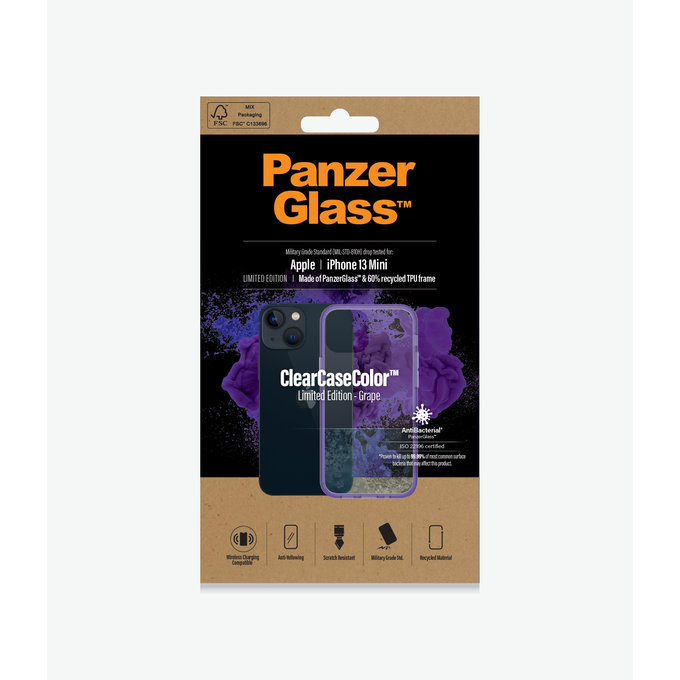 PanzerGlass - Tok ClearCaseColor AB - iPhone 13 mini, grape