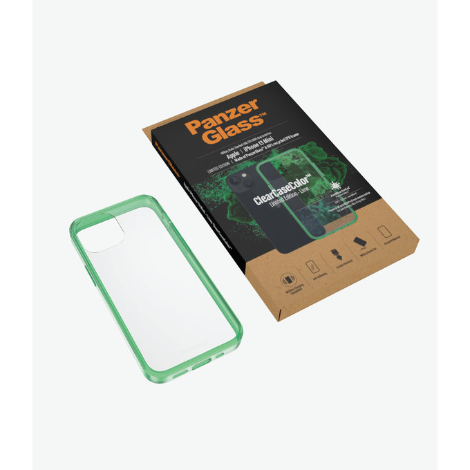 PanzerGlass - Tok ClearCaseColor AB - iPhone 13 mini, lime